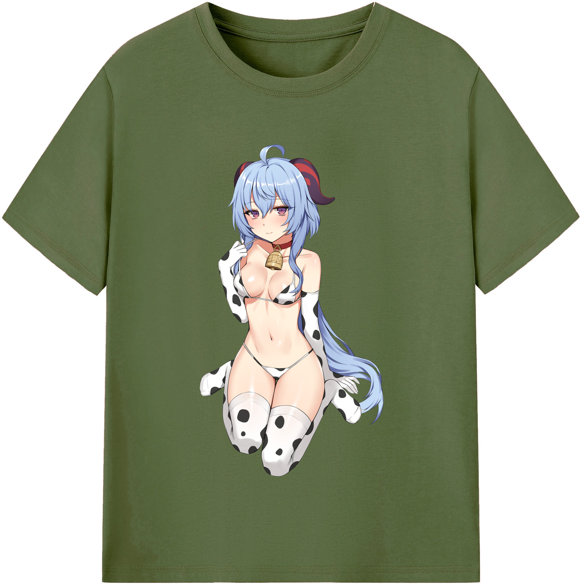 げんし神 甘雨 かんう genshin Ganyu 綿100％半袖Tシャツ（フロントプリント）